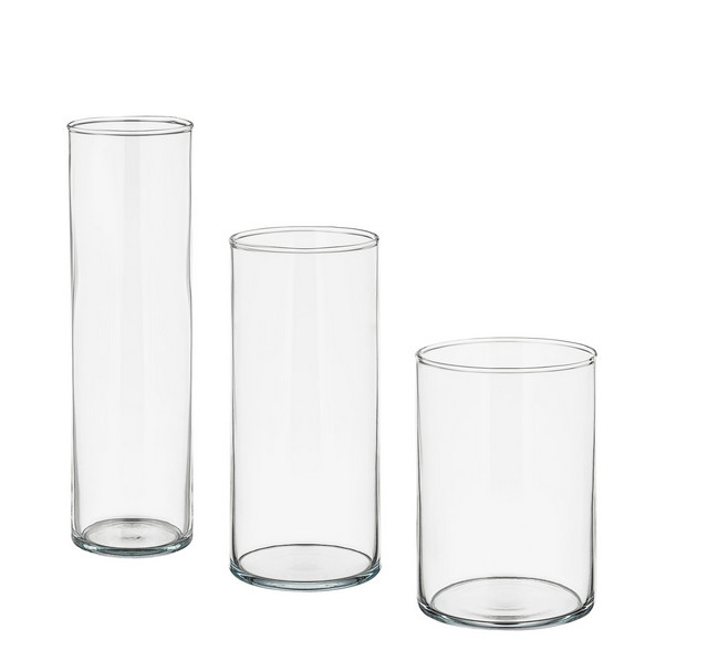 Glass Cylinders - Set of 3
