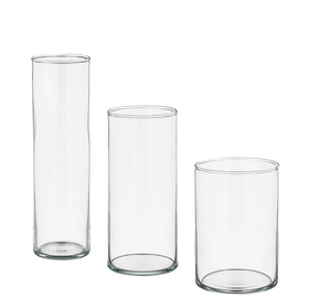 Glass Cylinders - Set of 3